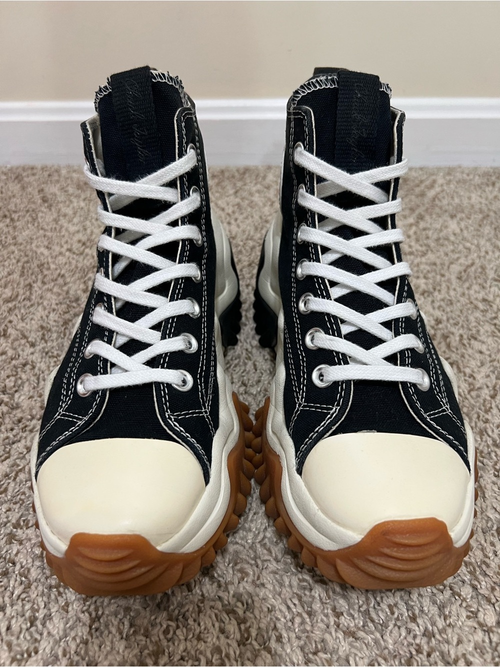 Converse Run Star Motion Platform High-Top Sneakers Black/White/Gum Size M6/W7.5 - Picture 2 of 13